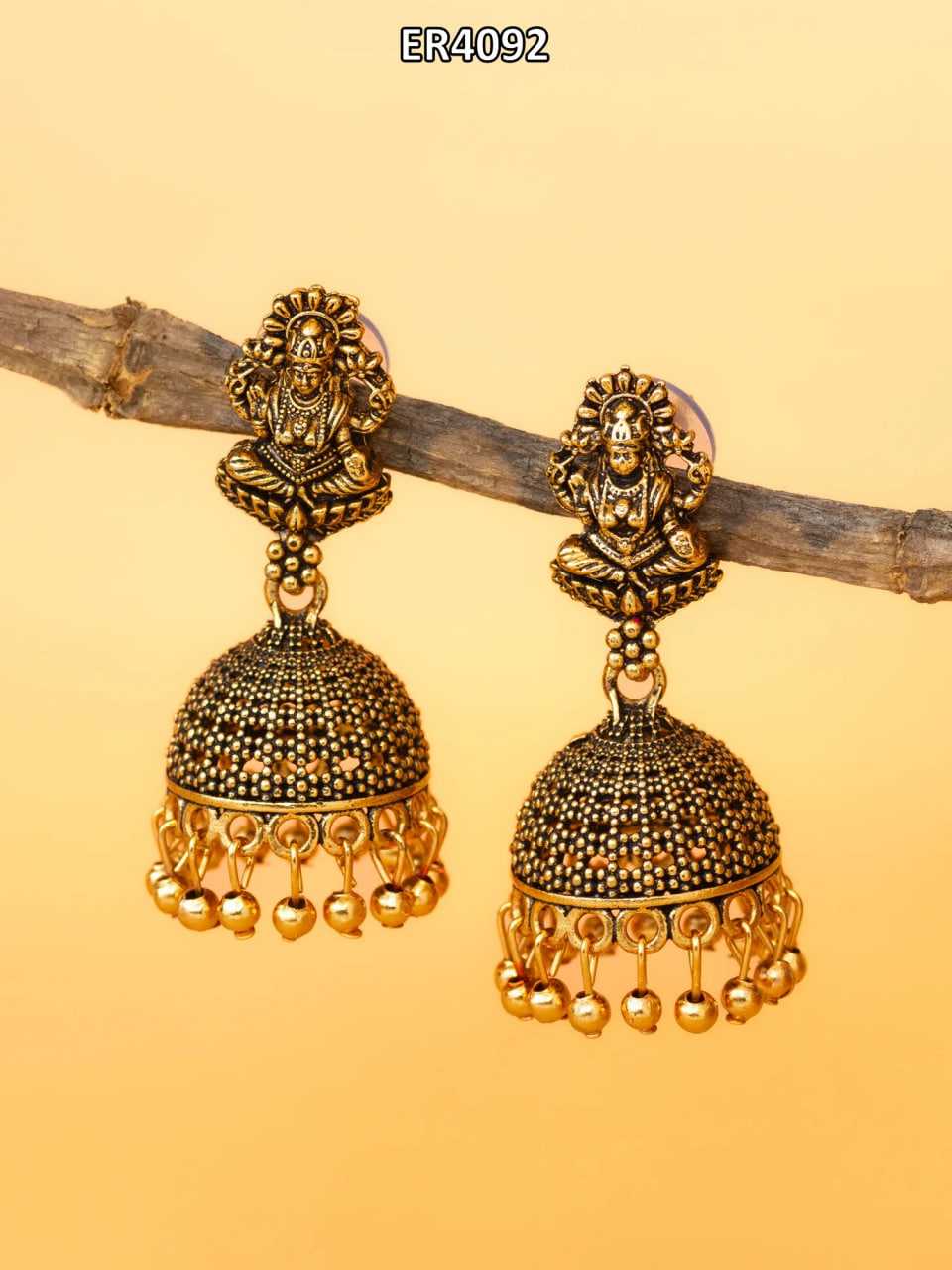 Ynf Alloy KESH105 ER4092 Womens Jewellery Wholesale Traditional Jewelry Jhumka Earrings Gold Plated Jewelry Manufacturer - Jewellery Export