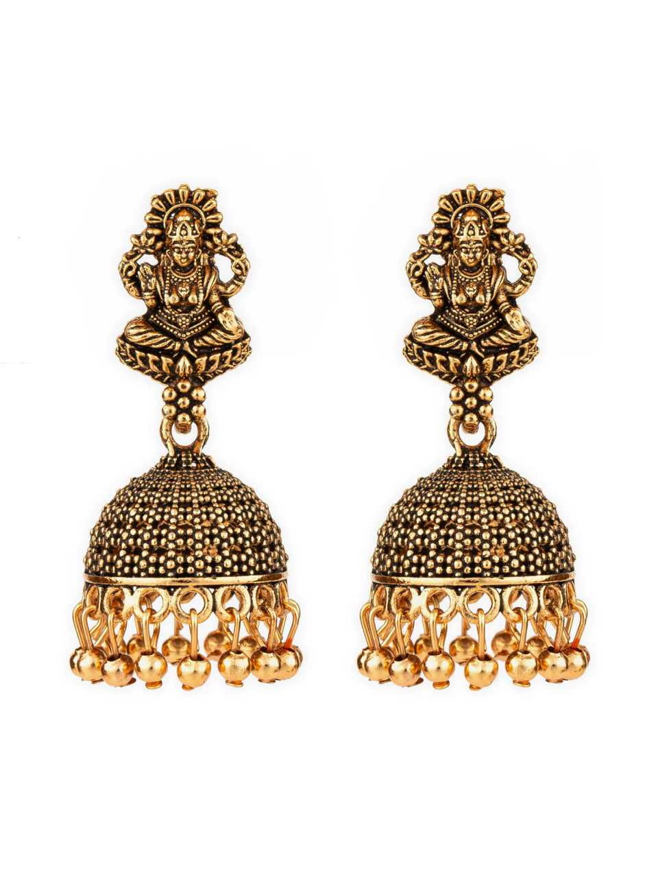 Ynf Alloy KESH105 ER4092 Womens Jewellery Wholesale Traditional Jewelry Jhumka Earrings Gold Plated Jewelry Manufacturer - Jewellery Export