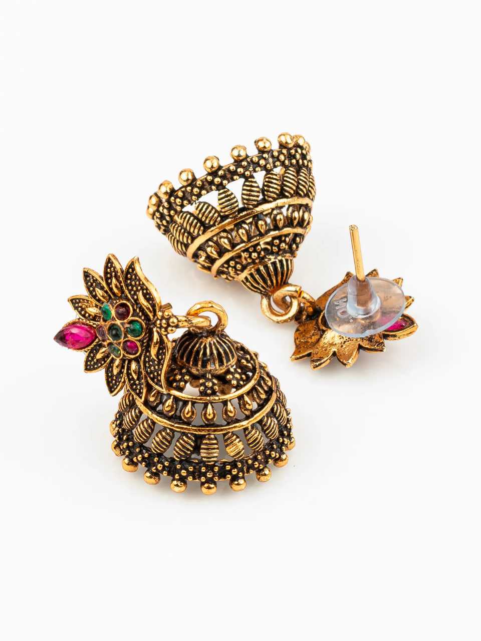 Ynf Alloy KESH105 ER4093 Womens Jewellery Wholesale Meenakari Jewelry Jhumka Earrings Gold Plated Jewelry Manufacturer - Jewellery Export