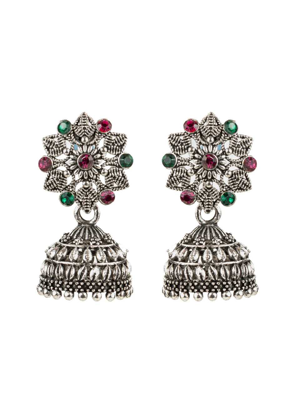 Ynf Alloy KESH105 ER4094 Womens Jewellery Wholesale Oxidized Earrings Jhumka Earrings Silver Plated Jewelry Manufacturer - Jewellery Export