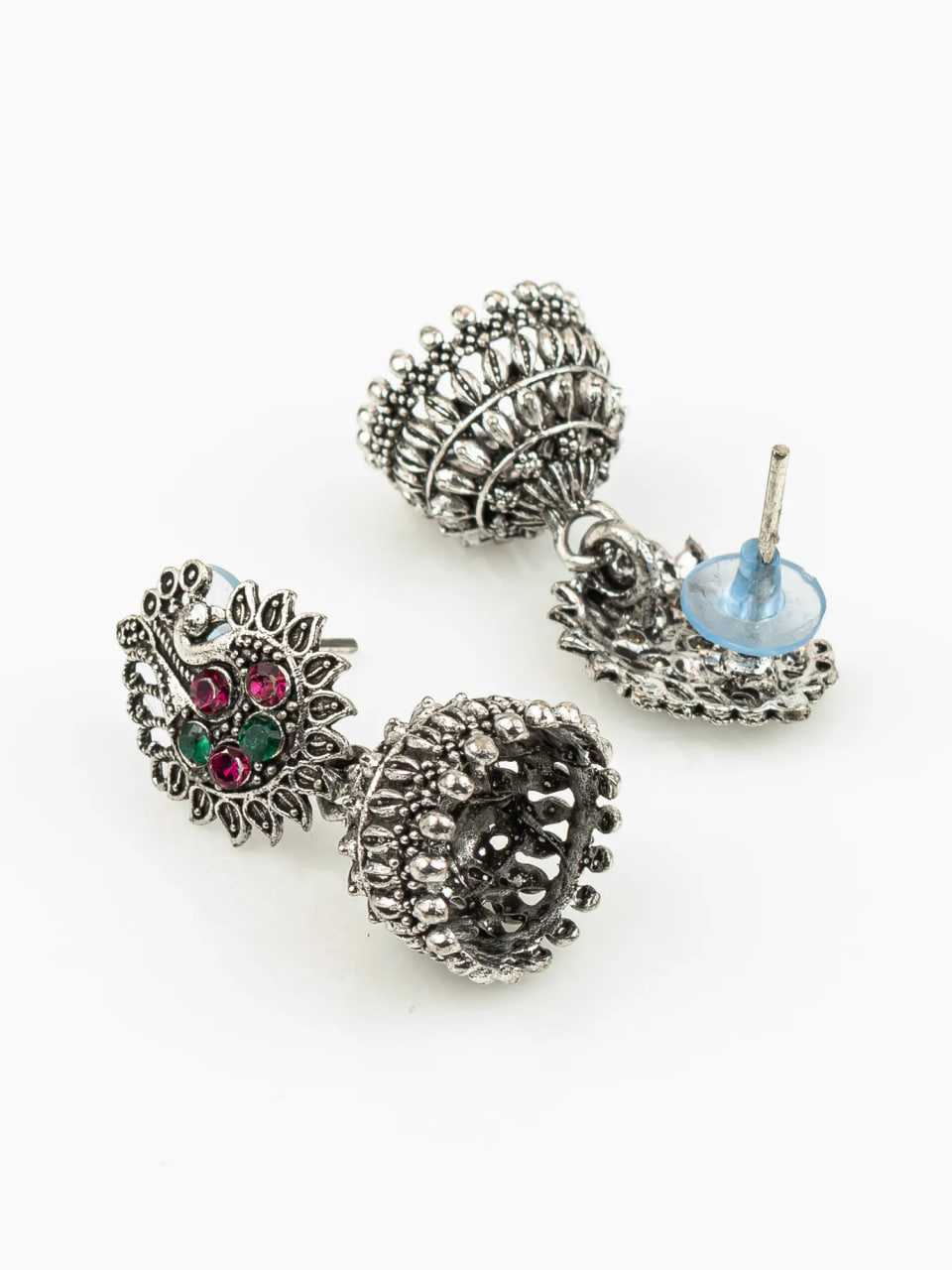 Ynf Alloy KESH105 ER4095 Womens Jewellery Wholesale Oxidized Earrings Jhumka Earrings Silver Plated Jewelry Manufacturer - Jewellery Export