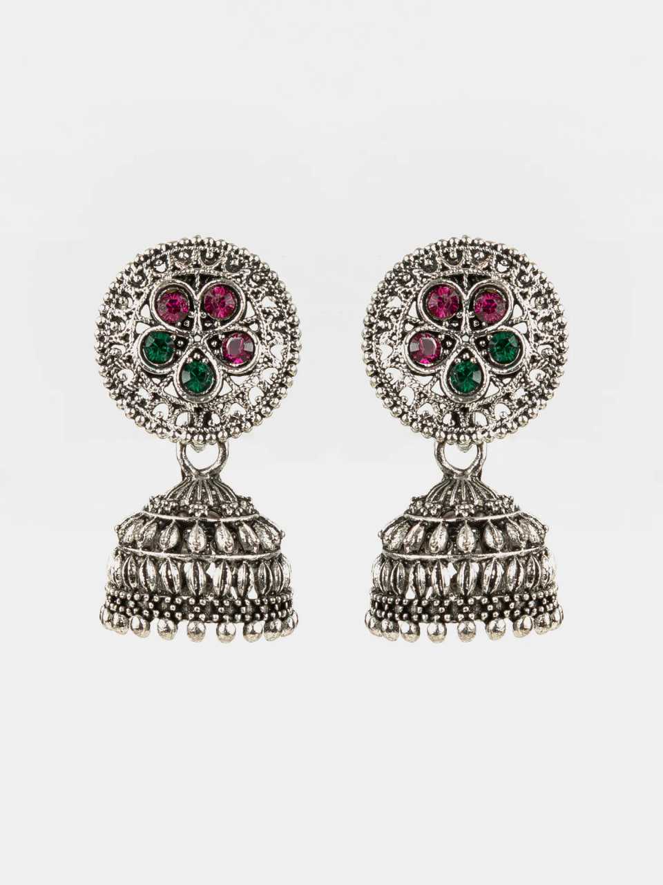 Ynf Alloy KESH105 ER4096 Womens Jewellery Wholesale Traditional Jewelry Jhumka Earrings Silver Plated Jewelry Manufacturer - Jewellery Export