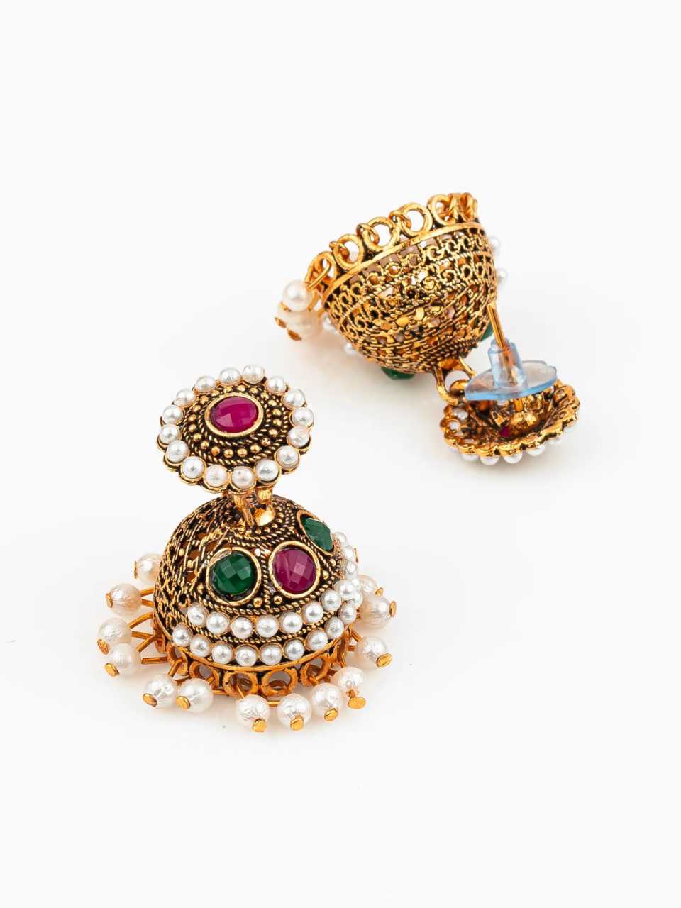 Ynf Alloy KESH105 ER4097 Womens Jewellery Wholesale Traditional Jewelry Jhumka Earrings Gold Plated Jewelry Manufacturer - Jewellery Export