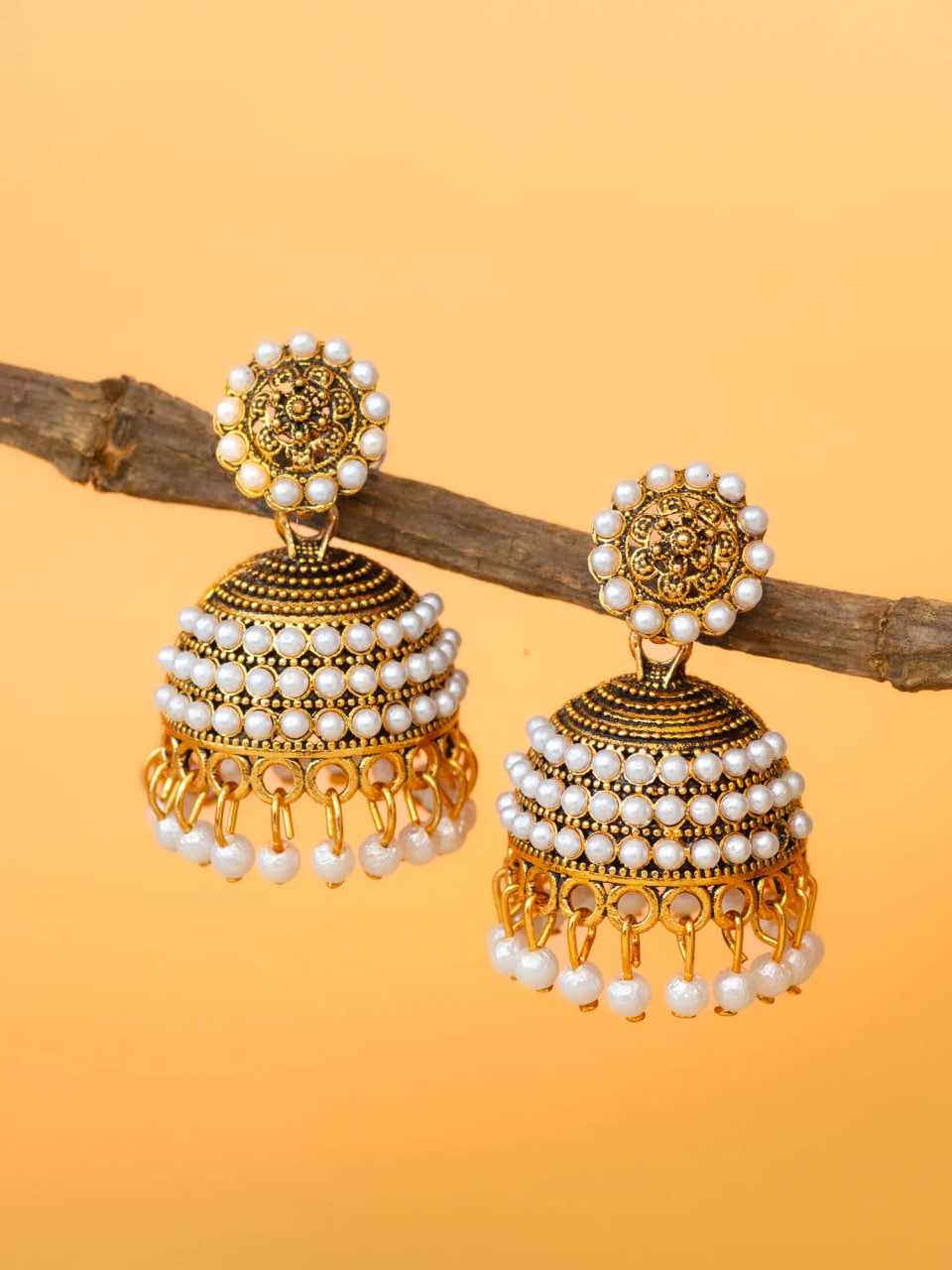 Ynf Alloy KESH105 ER4098 Womens Jewellery Wholesale Fancy Earrings Jhumka Earrings Gold Plated Jewelry Manufacturer - Jewellery Export