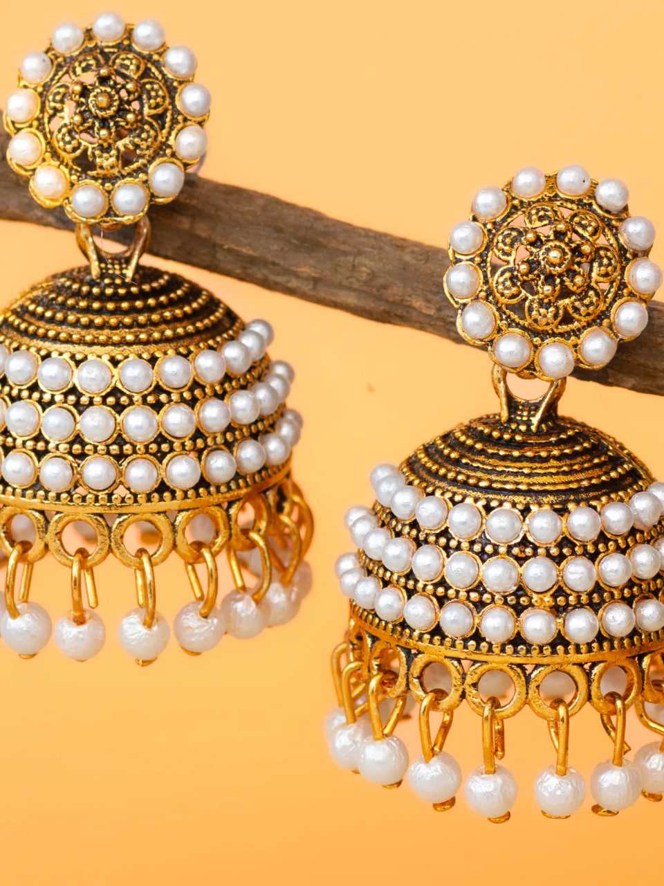 Ynf Alloy KESH105 ER4098 Womens Jewellery Wholesale Fancy Earrings Jhumka Earrings Gold Plated Jewelry Manufacturer - Jewellery Export