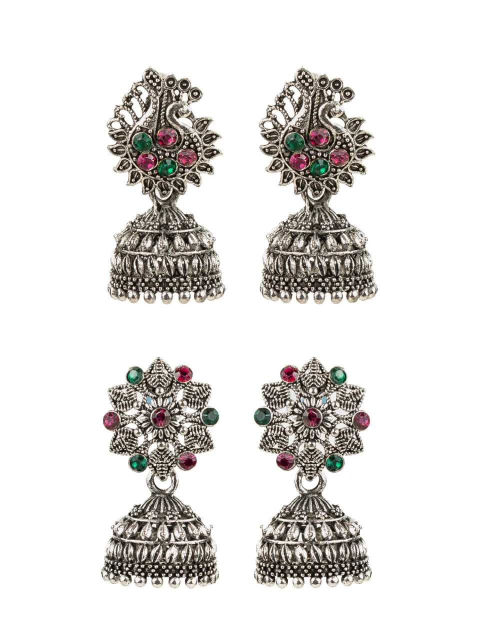Ynf Alloy KESH105 ER4101 Womens Jewellery Wholesale Fancy Earrings Jhumka Earrings Silver Plated Jewelry Manufacturer - Jewellery Export