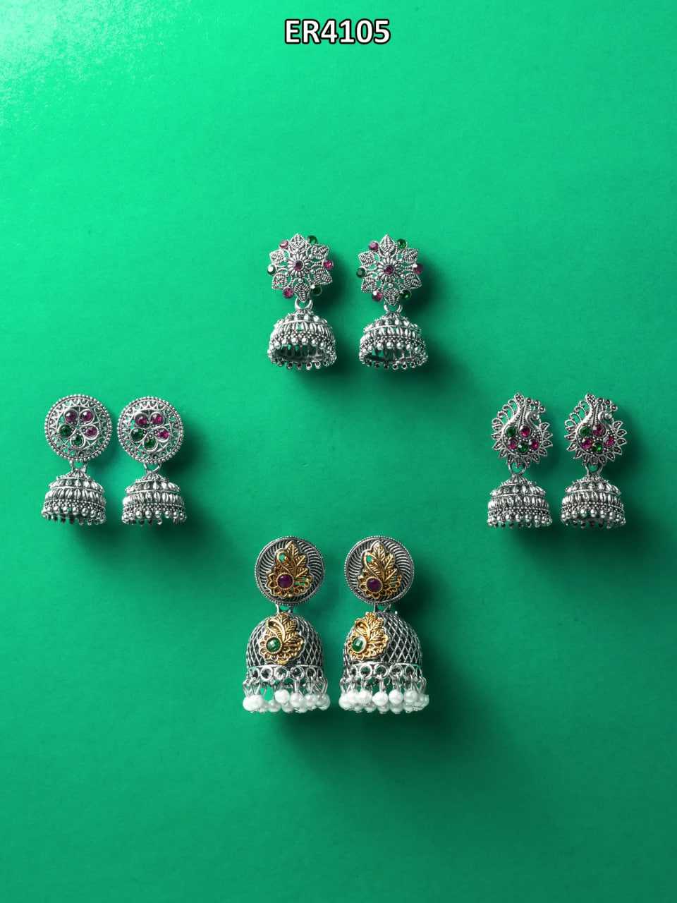 Ynf Alloy KESH105 ER4105 Womens Jewellery Wholesale Fancy Earrings Oxidized Earrings Jhumka Earrings Manufacturer - Jewellery Export