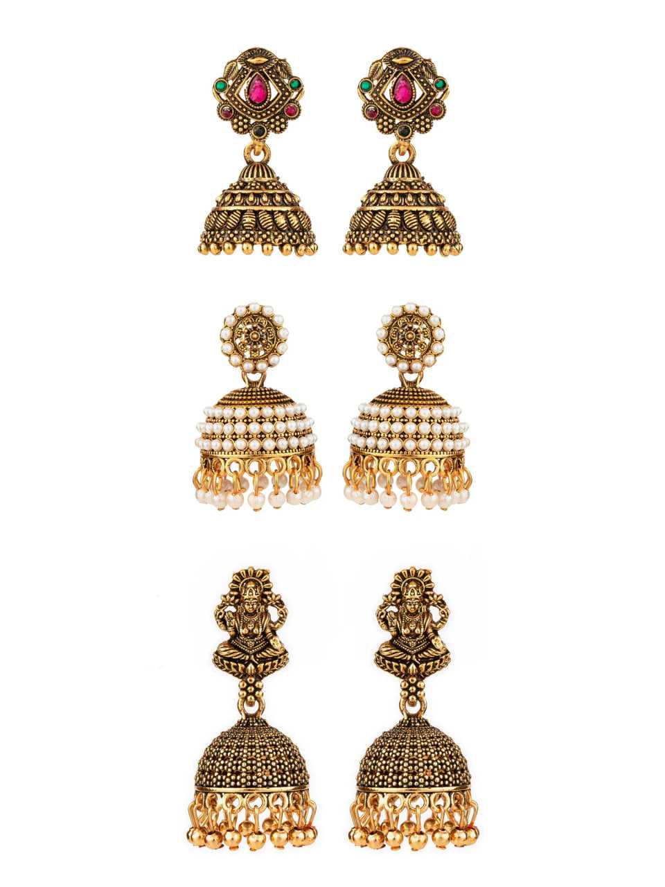 Ynf Alloy KESH105 ER4108 Womens Jewellery Wholesale Fancy Earrings Jhumka Earrings Earrings With Stones Manufacturer - Jewellery Export