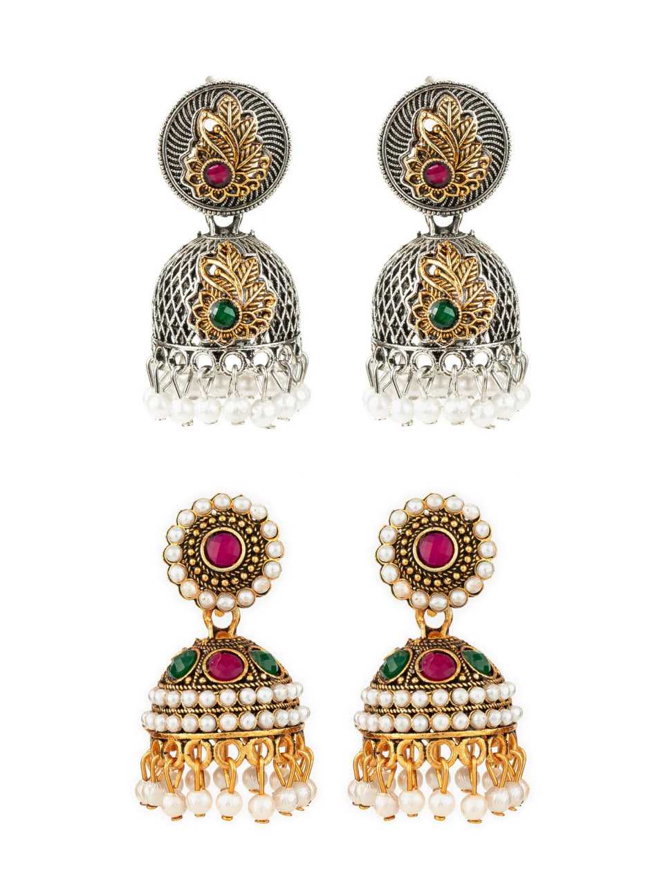 Ynf Alloy KESH105 ER4111 Womens Jewellery Wholesale Fancy Earrings Jhumka Earrings Earrings With Stones Manufacturer - Jewellery Export