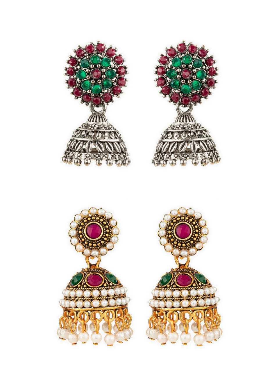 Ynf Alloy KESH105 ER4112 Womens Jewellery Wholesale Fancy Earrings Jhumka Earrings Earrings With Stones Manufacturer - Jewellery Export