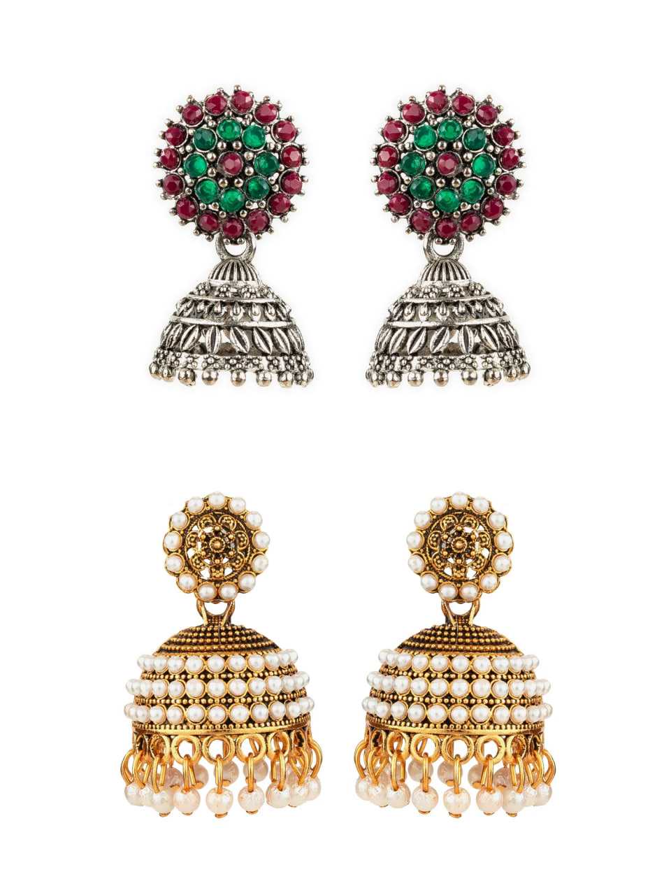 Ynf Alloy KESH105 ER4113 Womens Jewellery Wholesale Jhumka Earrings Gold Plated Jewelry Earrings With Stones Manufacturer - Jewellery Export