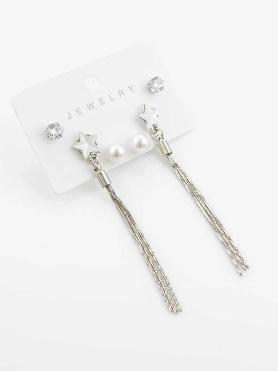 Ynf Alloy KESH105 ER4132 Womens Jewellery Wholesale Fancy Earrings Silver Plated Jewelry Party Wear Jewelry Manufacturer - Jewellery Export