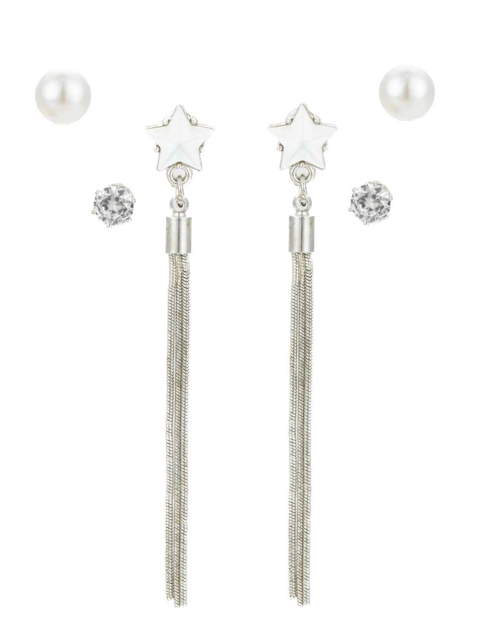 Ynf Alloy KESH105 ER4132 Womens Jewellery Wholesale Fancy Earrings Silver Plated Jewelry Party Wear Jewelry Manufacturer - Jewellery Export