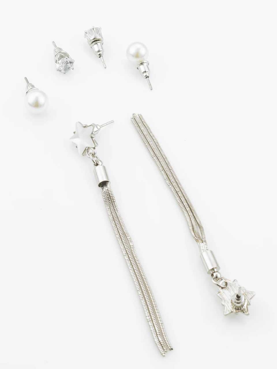 Ynf Alloy KESH105 ER4132 Womens Jewellery Wholesale Fancy Earrings Silver Plated Jewelry Party Wear Jewelry Manufacturer - Jewellery Export