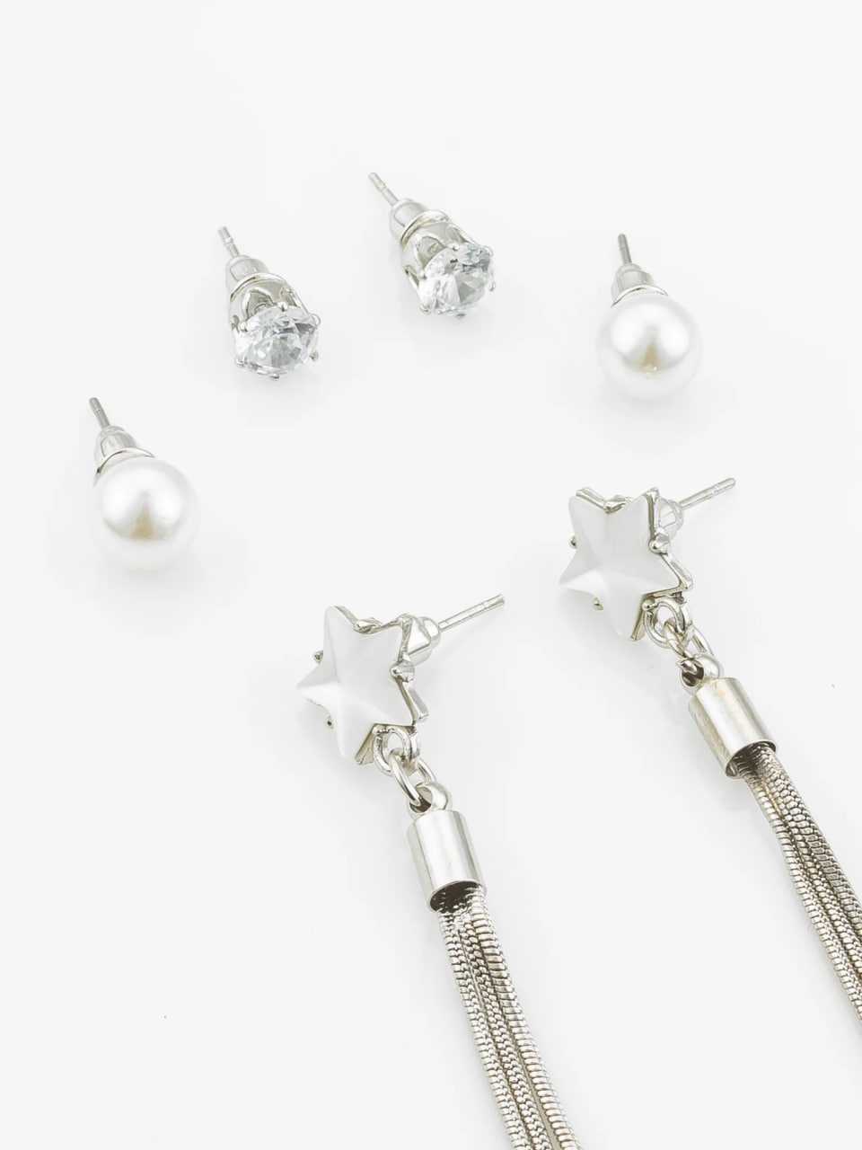 Ynf Alloy KESH105 ER4132 Womens Jewellery Wholesale Fancy Earrings Silver Plated Jewelry Party Wear Jewelry Manufacturer - Jewellery Export