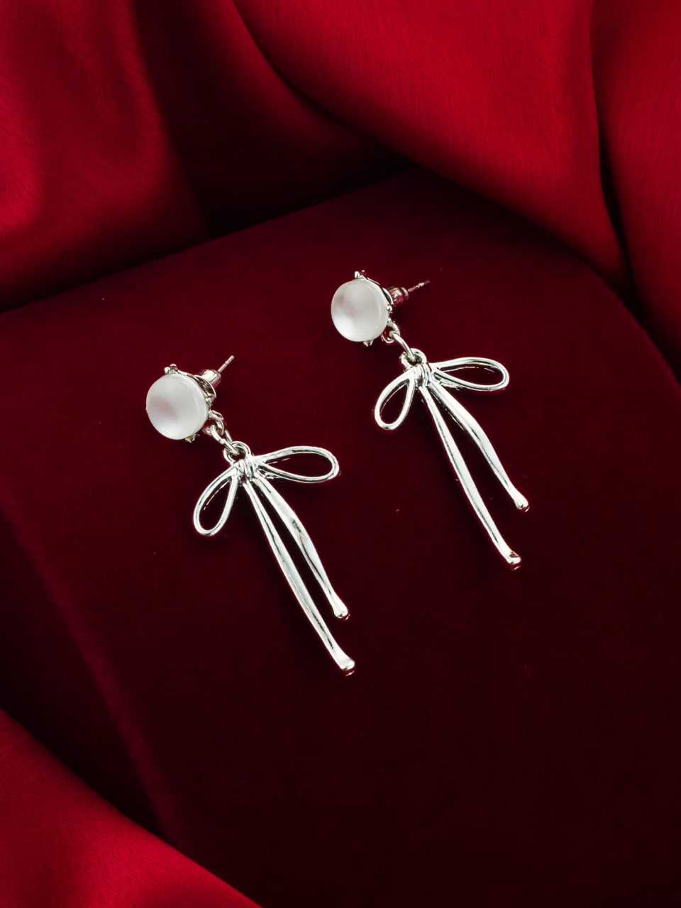 Ynf Alloy KESH105 ER4137 Womens Jewellery Wholesale Fancy Earrings Silver Plated Jewelry Party Wear Jewelry Manufacturer - Jewellery Export