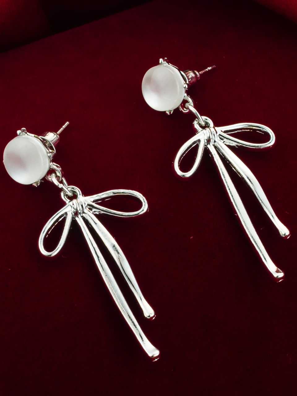 Ynf Alloy KESH105 ER4137 Womens Jewellery Wholesale Fancy Earrings Silver Plated Jewelry Party Wear Jewelry Manufacturer - Jewellery Export