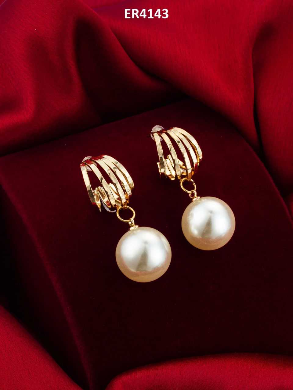 Ynf Alloy KESH105 ER4143 Womens Jewellery Wholesale Fancy Earrings Pearl Jewelry Gold Plated Jewelry Manufacturer - Jewellery Export
