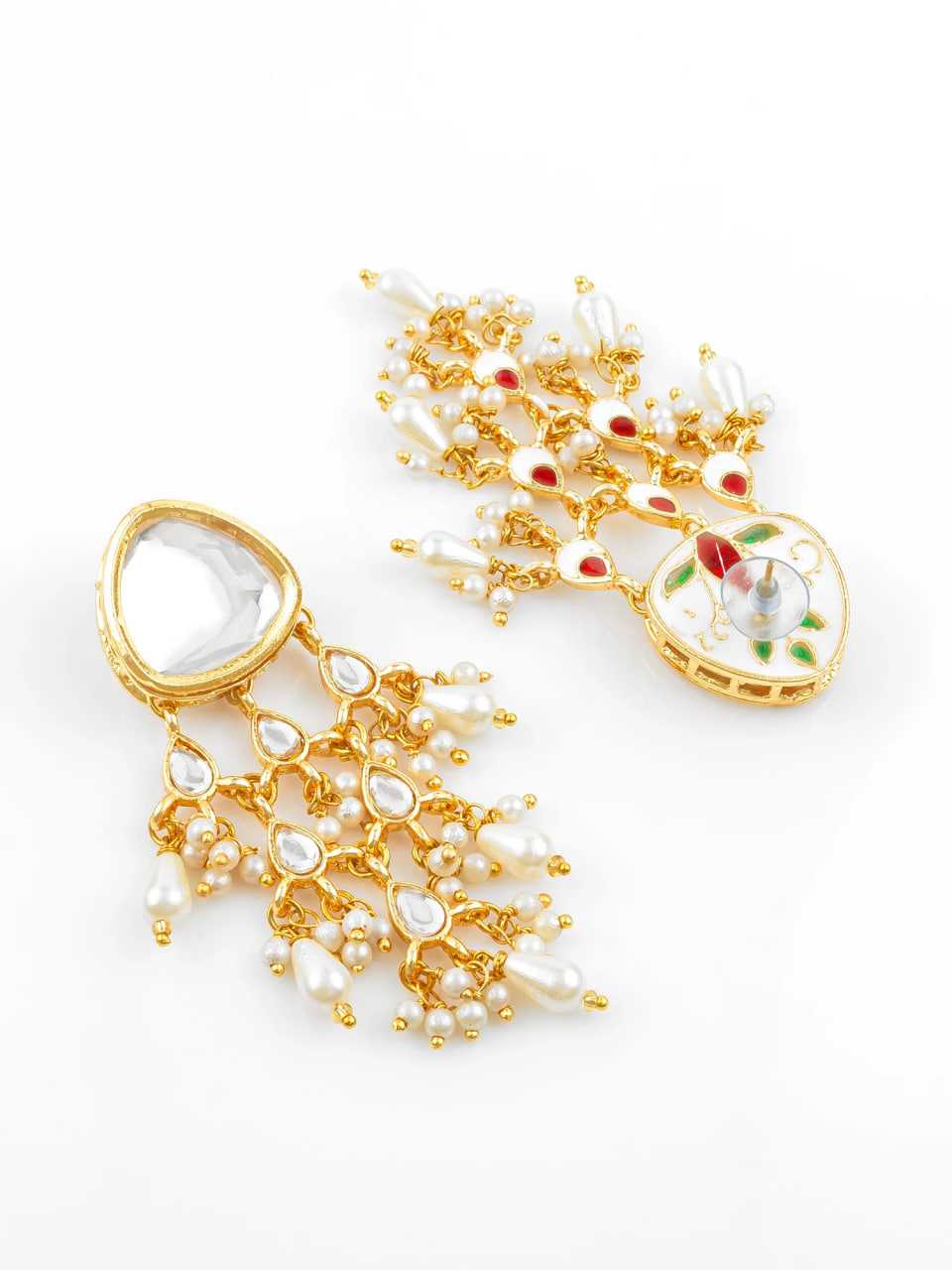 Ynf Brass KESH105 ER4119 Womens Jewellery Wholesale Fancy Earrings Gold Plated Jewelry Earrings With Stones Manufacturer - Jewellery Export