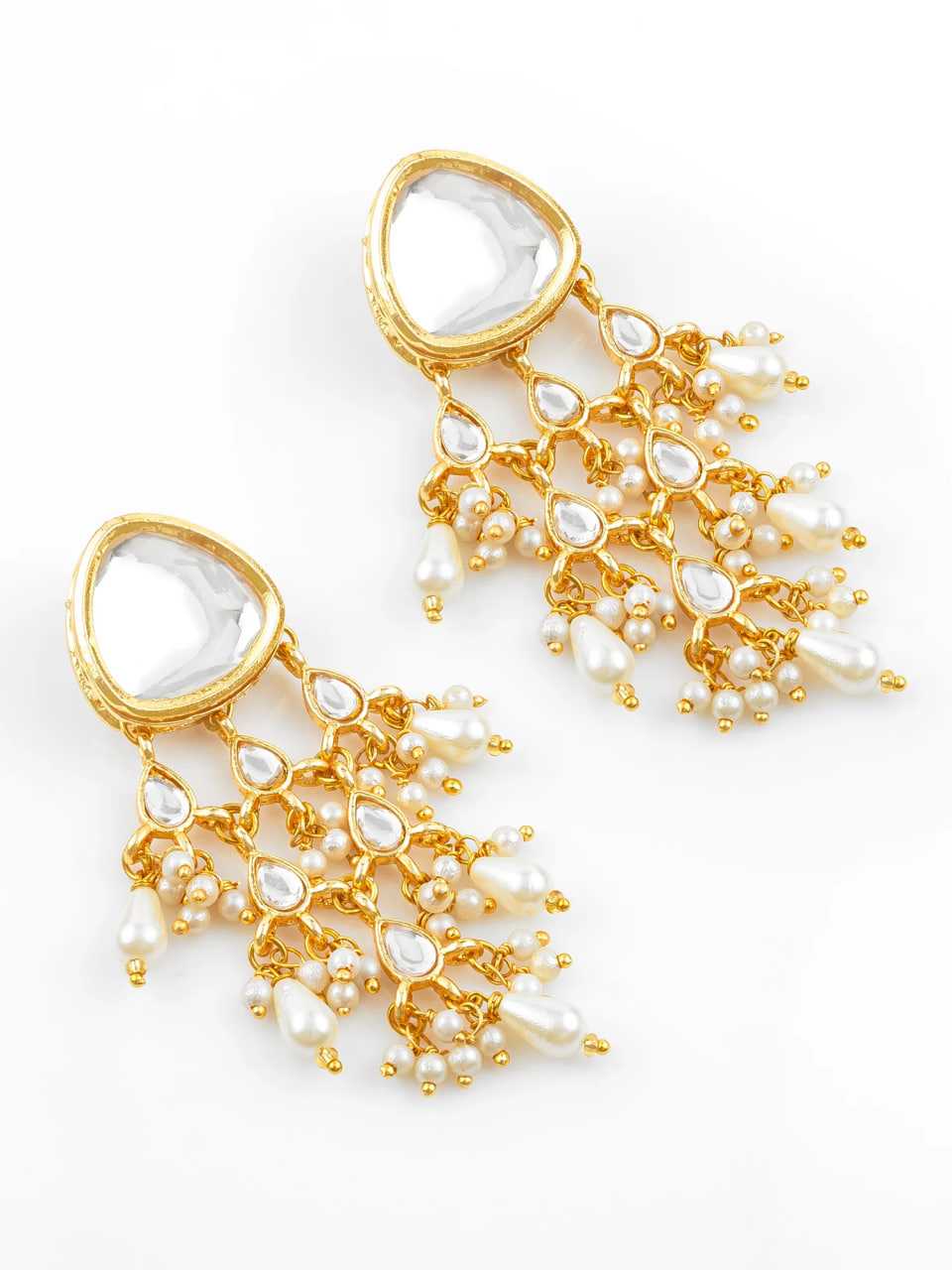 Ynf Brass KESH105 ER4119 Womens Jewellery Wholesale Fancy Earrings Gold Plated Jewelry Earrings With Stones Manufacturer - Jewellery Export