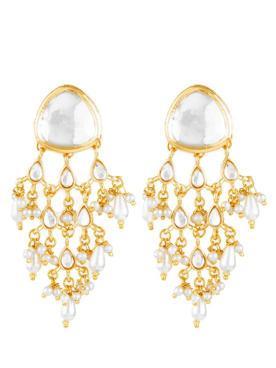 Ynf Brass KESH105 ER4119 Womens Jewellery Wholesale Fancy Earrings Gold Plated Jewelry Earrings With Stones Manufacturer - Jewellery Export