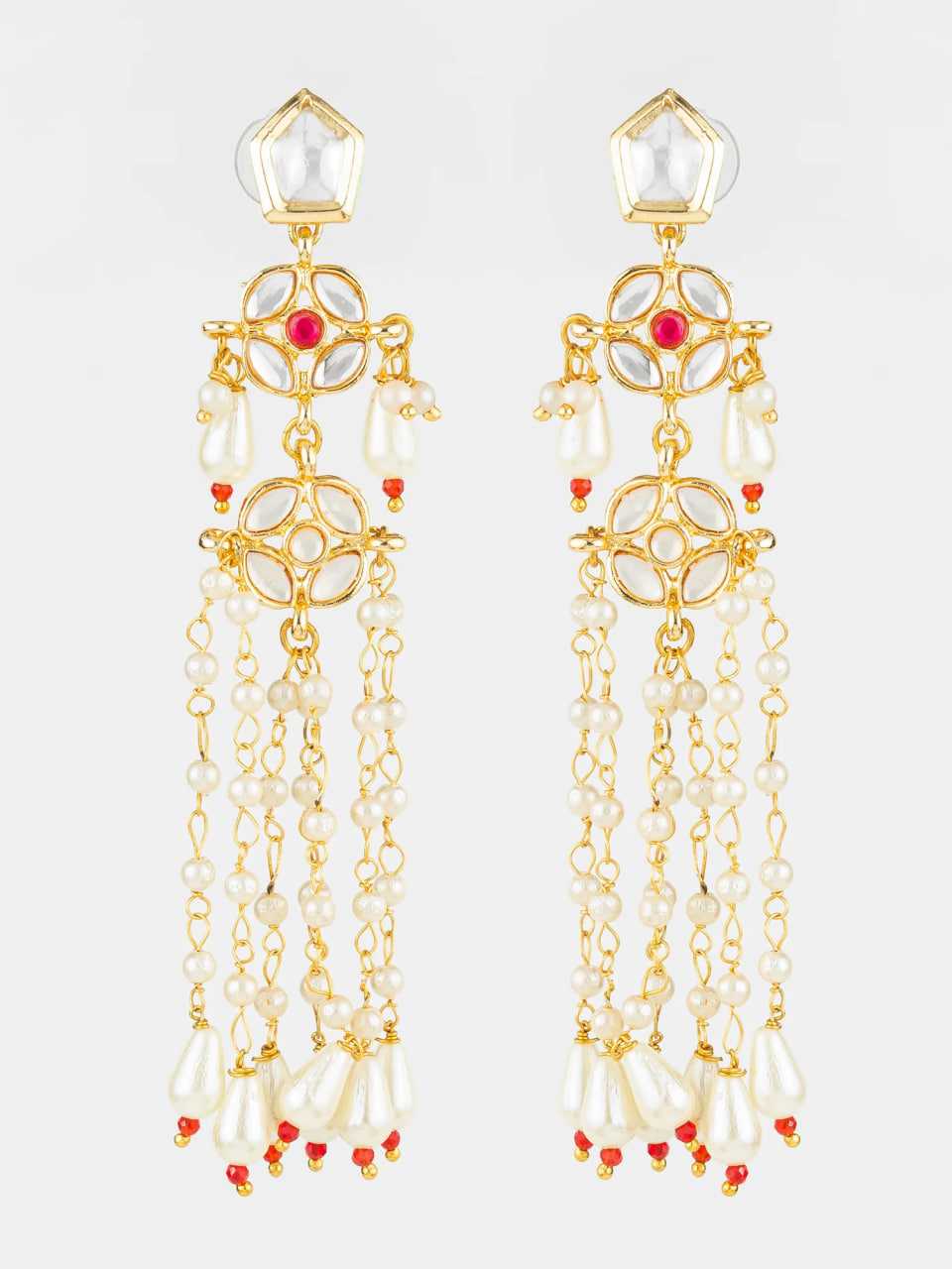 Ynf Brass KESH105 ER4120 Womens Jewellery Wholesale Fancy Earrings Gold Plated Jewelry Earrings With Stones Manufacturer - Jewellery Export