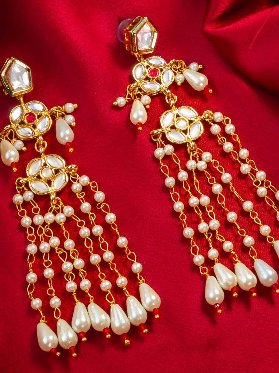 Ynf Brass KESH105 ER4120 Womens Jewellery Wholesale Fancy Earrings Gold Plated Jewelry Earrings With Stones Manufacturer - Jewellery Export