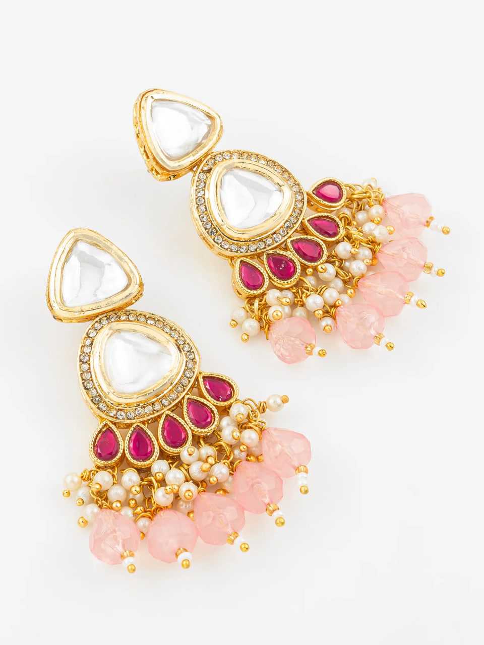Ynf Brass KESH105 ER4121 Womens Jewellery Wholesale Fancy Earrings Kundan Earrings Earrings With Stones Manufacturer - Jewellery Export
