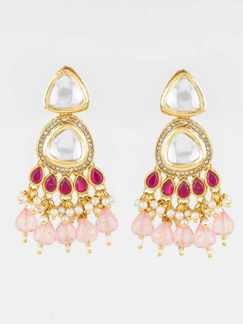 Ynf Brass KESH105 ER4121 Womens Jewellery Wholesale Fancy Earrings Kundan Earrings Earrings With Stones Manufacturer - Jewellery Export
