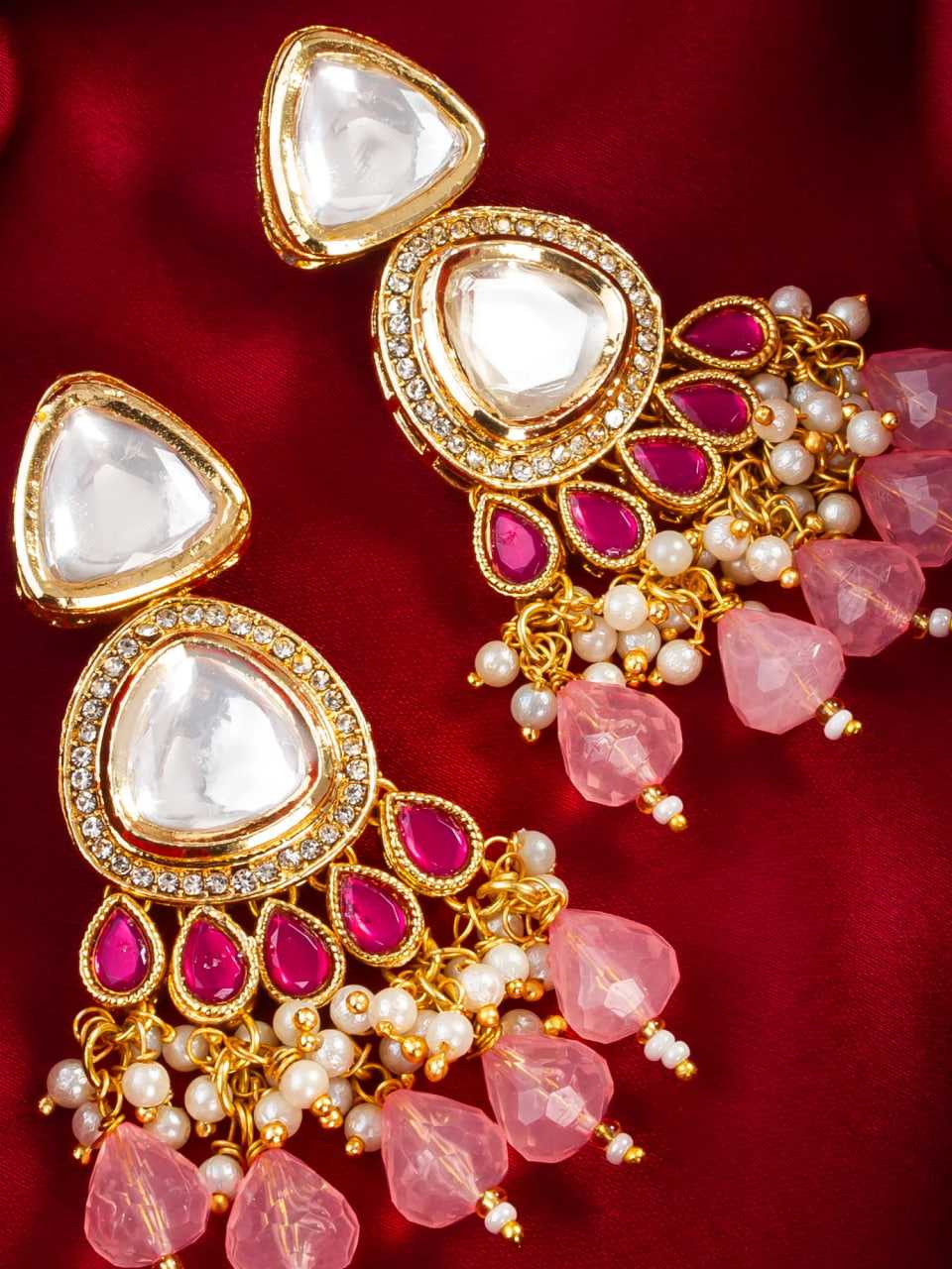 Ynf Brass KESH105 ER4121 Womens Jewellery Wholesale Fancy Earrings Kundan Earrings Earrings With Stones Manufacturer - Jewellery Export