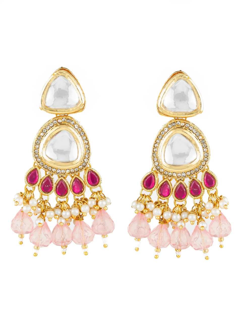 Ynf Brass KESH105 ER4121 Womens Jewellery Wholesale Fancy Earrings Kundan Earrings Earrings With Stones Manufacturer - Jewellery Export