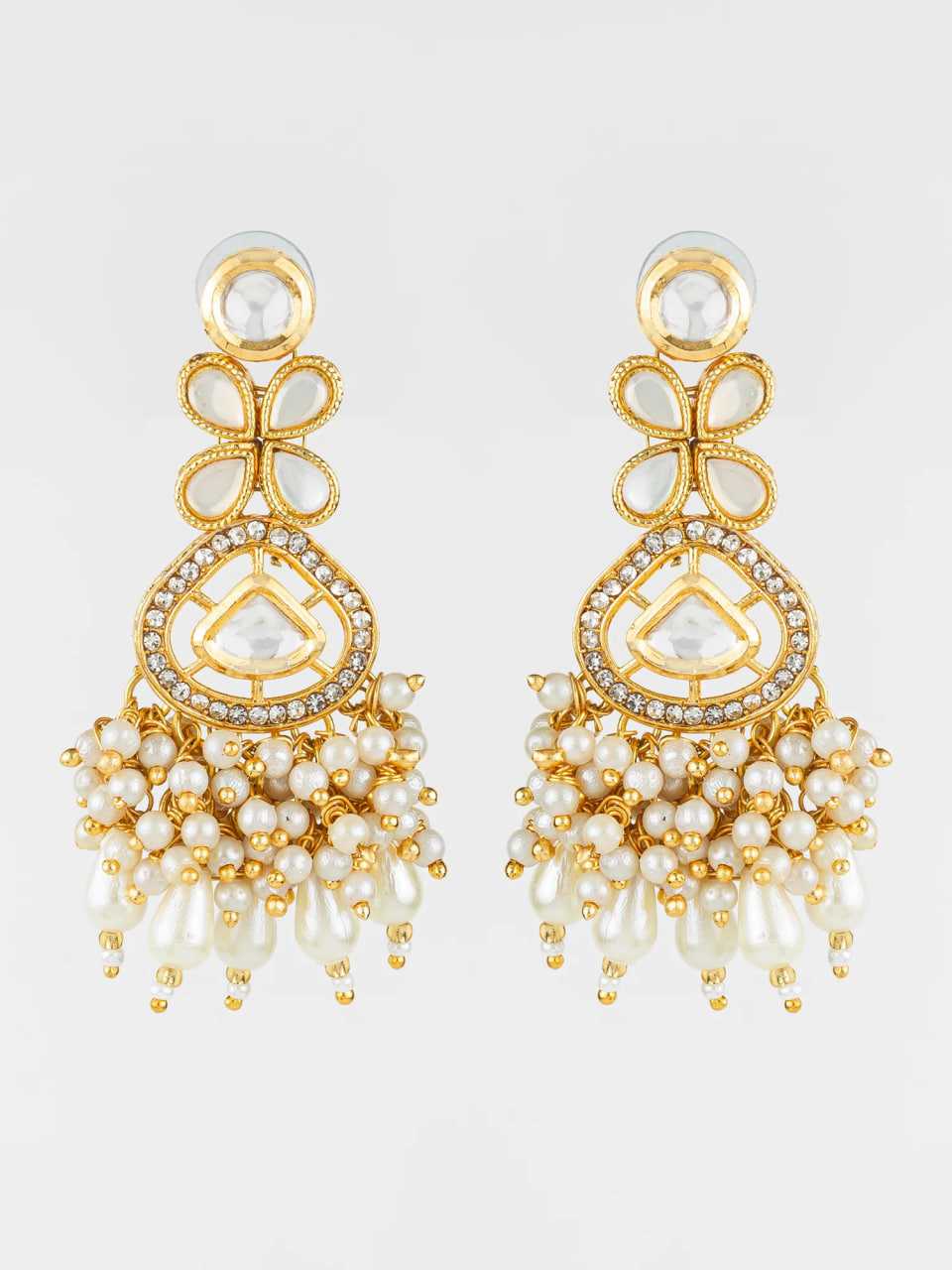 Ynf Brass KESH105 ER4122 Womens Jewellery Wholesale Fancy Earrings Kundan Earrings Gold Plated Jewelry Manufacturer - Jewellery Export