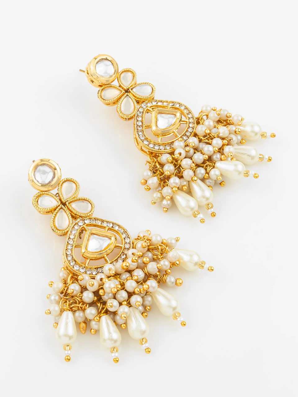 Ynf Brass KESH105 ER4122 Womens Jewellery Wholesale Fancy Earrings Kundan Earrings Gold Plated Jewelry Manufacturer - Jewellery Export