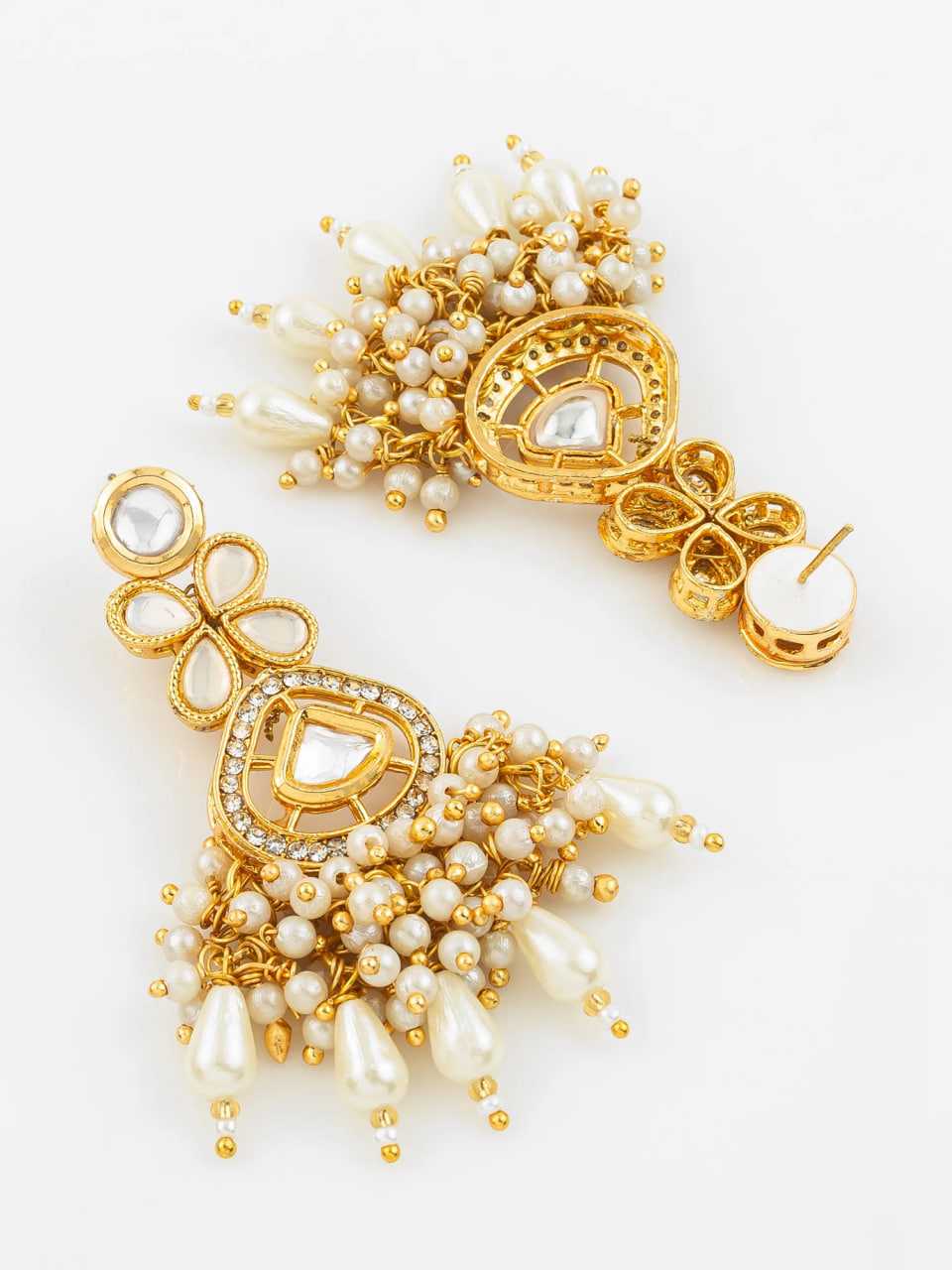 Ynf Brass KESH105 ER4122 Womens Jewellery Wholesale Fancy Earrings Kundan Earrings Gold Plated Jewelry Manufacturer - Jewellery Export