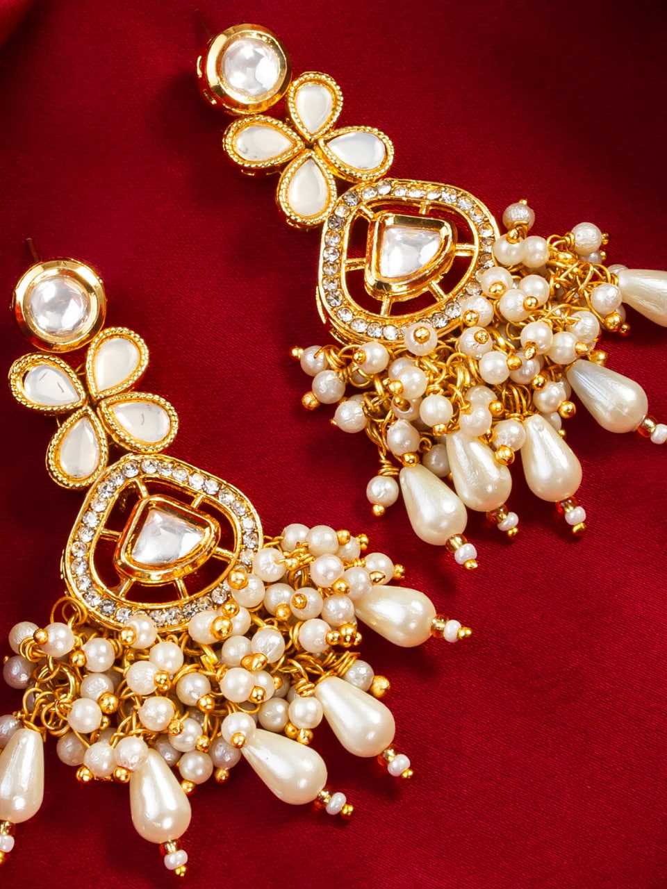 Ynf Brass KESH105 ER4122 Womens Jewellery Wholesale Fancy Earrings Kundan Earrings Gold Plated Jewelry Manufacturer - Jewellery Export