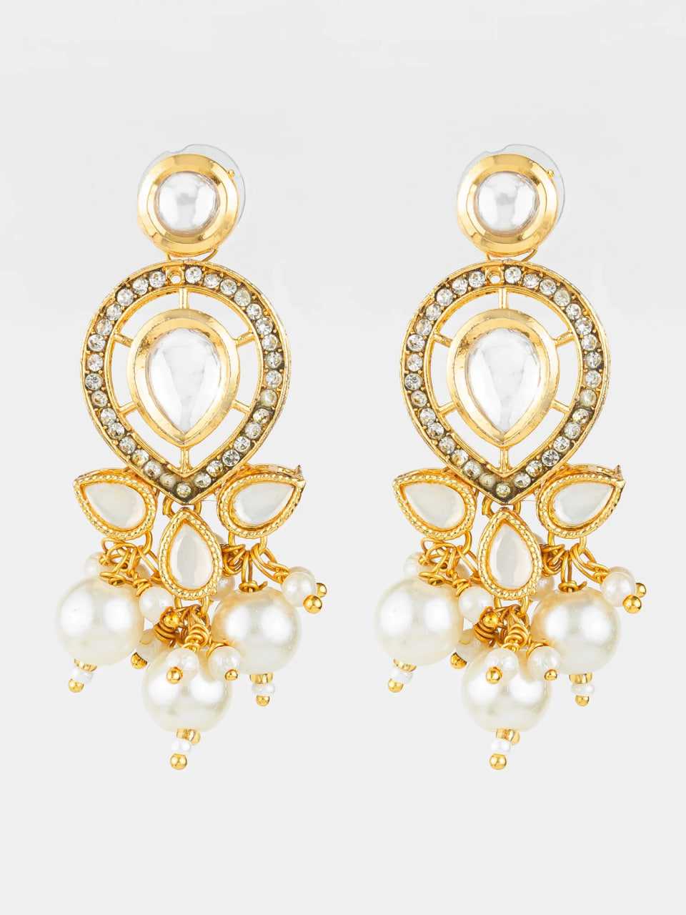 Ynf Brass KESH105 ER4123 Womens Jewellery Wholesale Fancy Earrings Kundan Earrings Gold Plated Jewelry Manufacturer - Jewellery Export