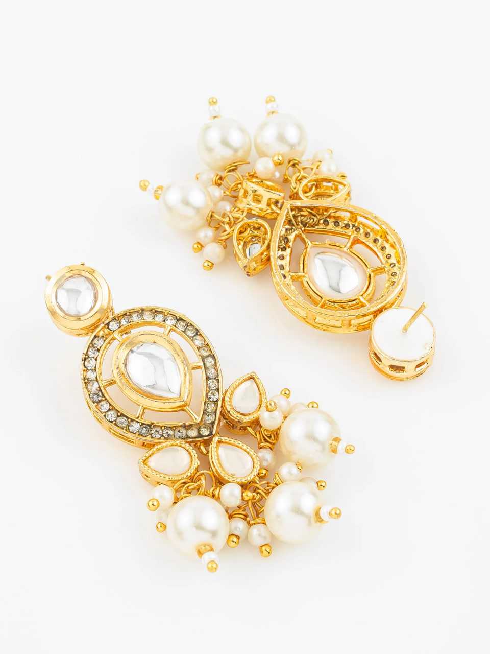 Ynf Brass KESH105 ER4123 Womens Jewellery Wholesale Fancy Earrings Kundan Earrings Gold Plated Jewelry Manufacturer - Jewellery Export