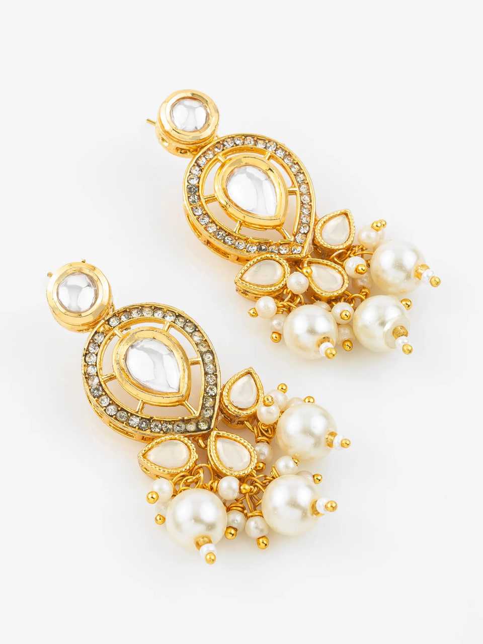 Ynf Brass KESH105 ER4123 Womens Jewellery Wholesale Fancy Earrings Kundan Earrings Gold Plated Jewelry Manufacturer - Jewellery Export