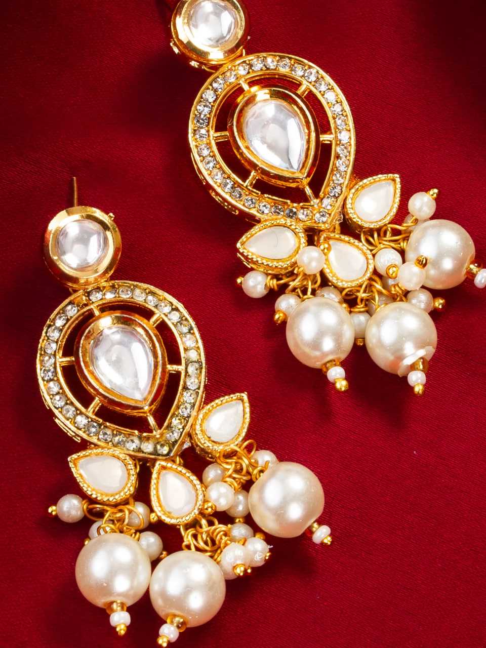Ynf Brass KESH105 ER4123 Womens Jewellery Wholesale Fancy Earrings Kundan Earrings Gold Plated Jewelry Manufacturer - Jewellery Export