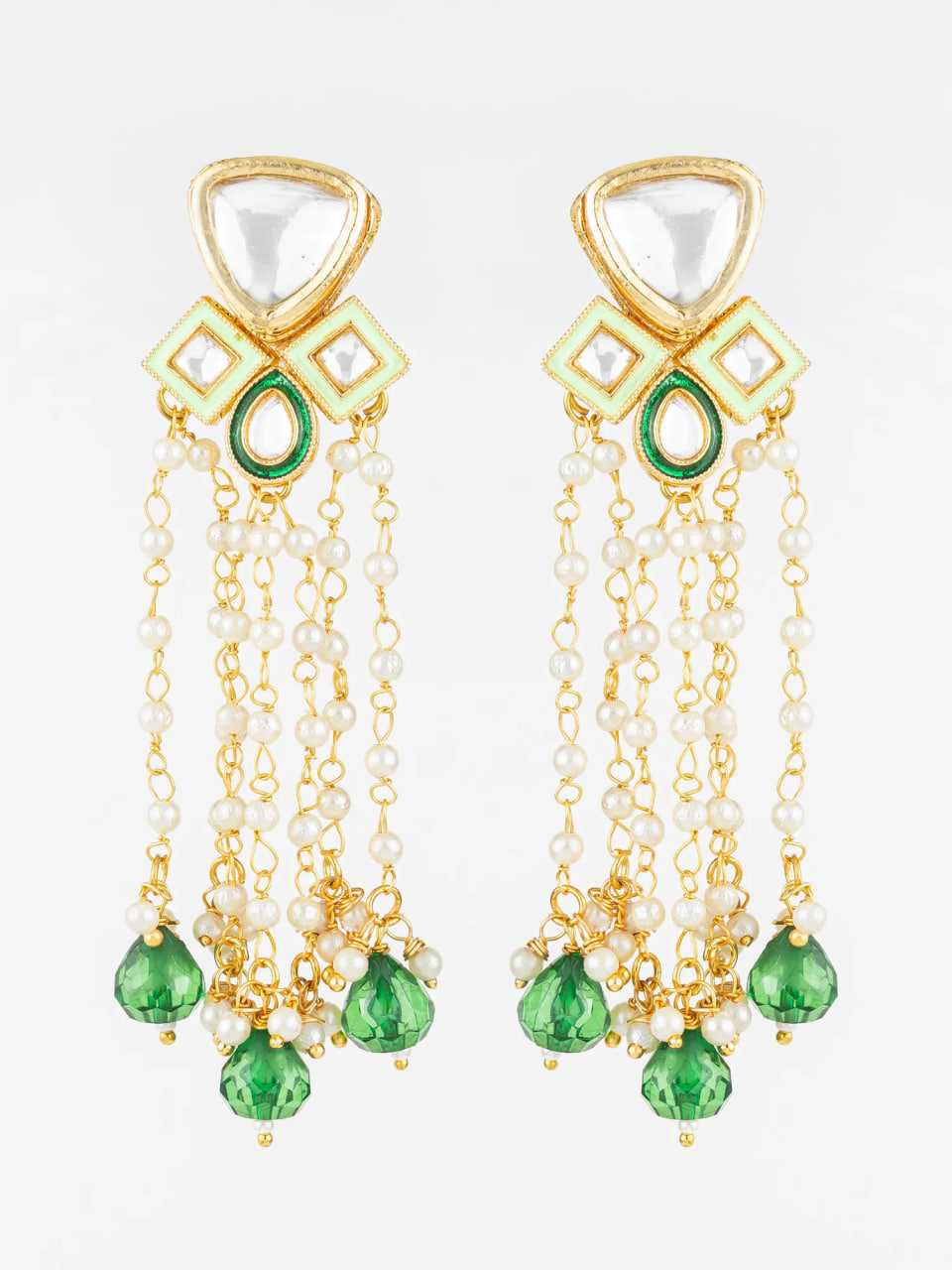 Ynf Brass KESH105 ER4124 Womens Jewellery Wholesale Fancy Earrings Kundan Earrings Gold Plated Jewelry Manufacturer - Jewellery Export