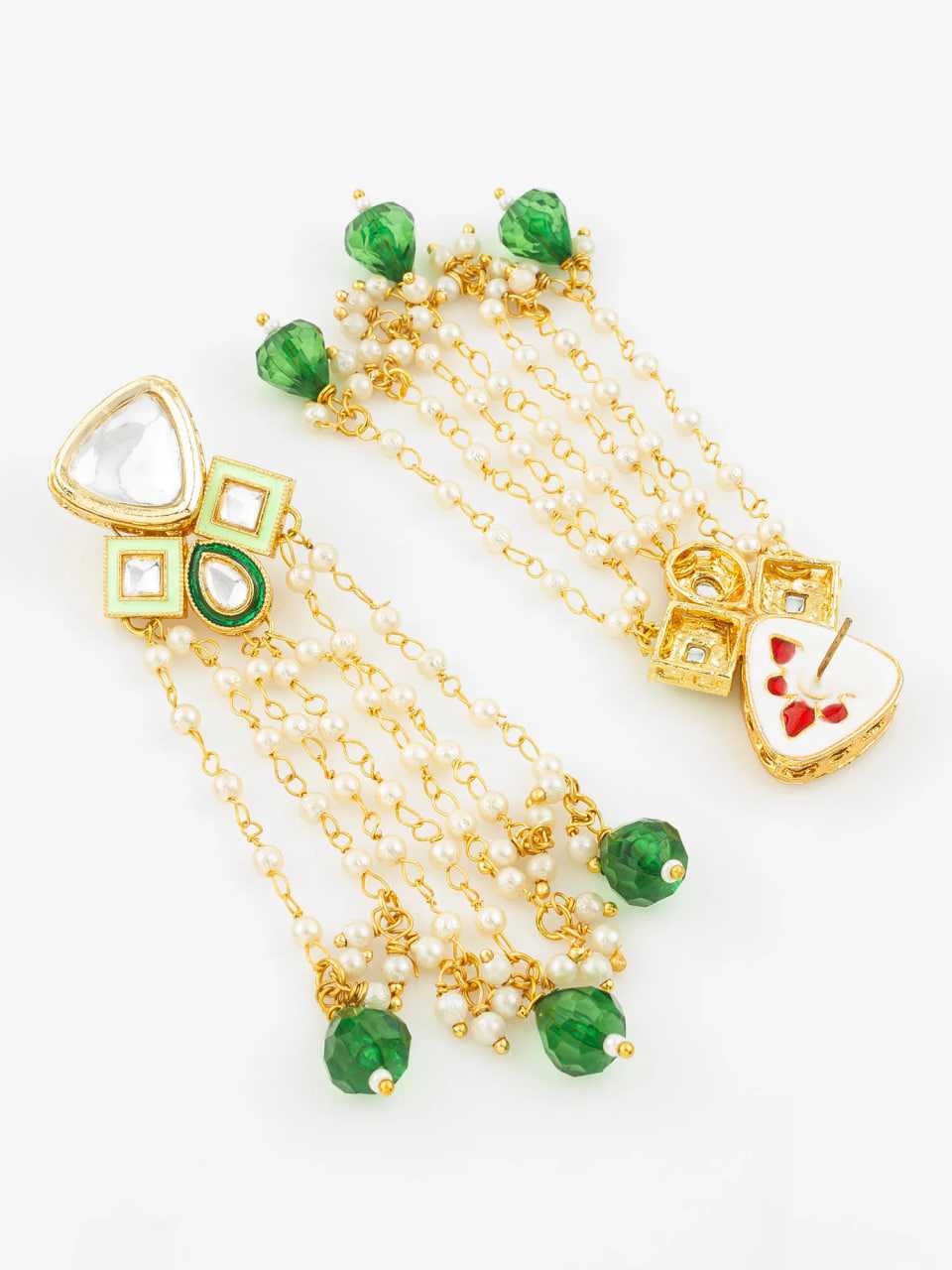 Ynf Brass KESH105 ER4124 Womens Jewellery Wholesale Fancy Earrings Kundan Earrings Gold Plated Jewelry Manufacturer - Jewellery Export