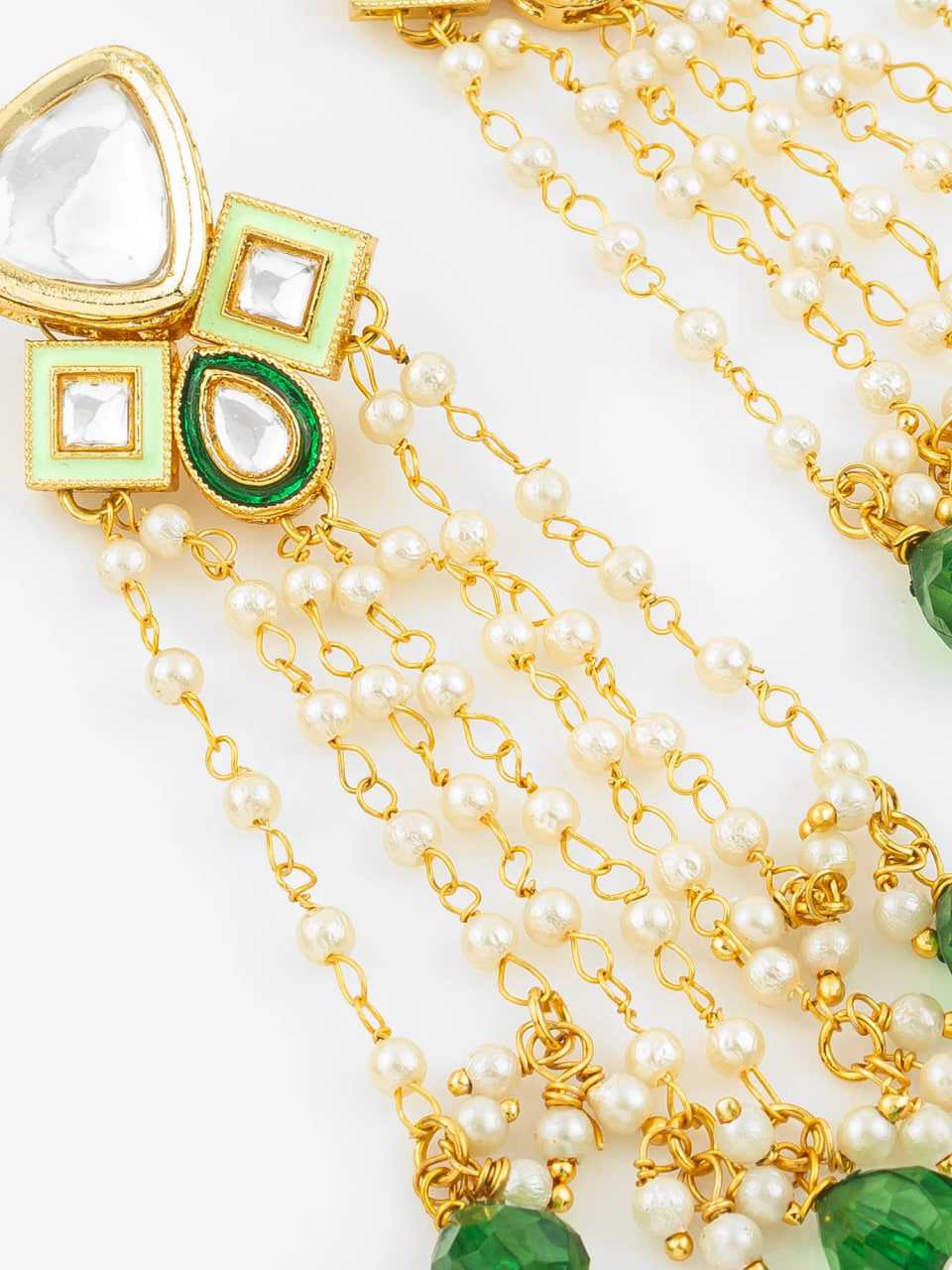 Ynf Brass KESH105 ER4124 Womens Jewellery Wholesale Fancy Earrings Kundan Earrings Gold Plated Jewelry Manufacturer - Jewellery Export