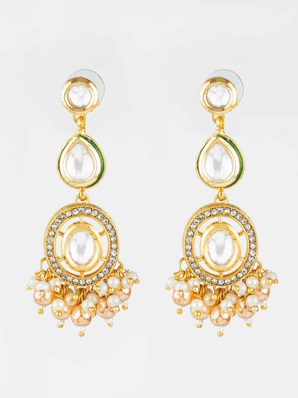 Ynf Brass KESH105 ER4125 Womens Jewellery Wholesale Fancy Earrings Kundan Earrings Gold Plated Jewelry Manufacturer - Jewellery Export