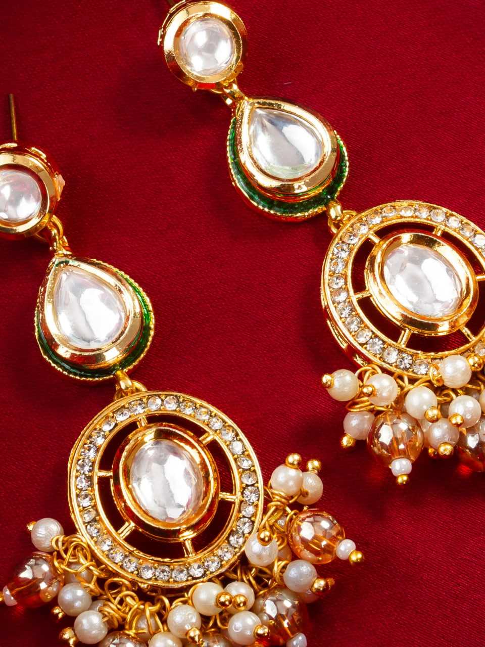 Ynf Brass KESH105 ER4125 Womens Jewellery Wholesale Fancy Earrings Kundan Earrings Gold Plated Jewelry Manufacturer - Jewellery Export