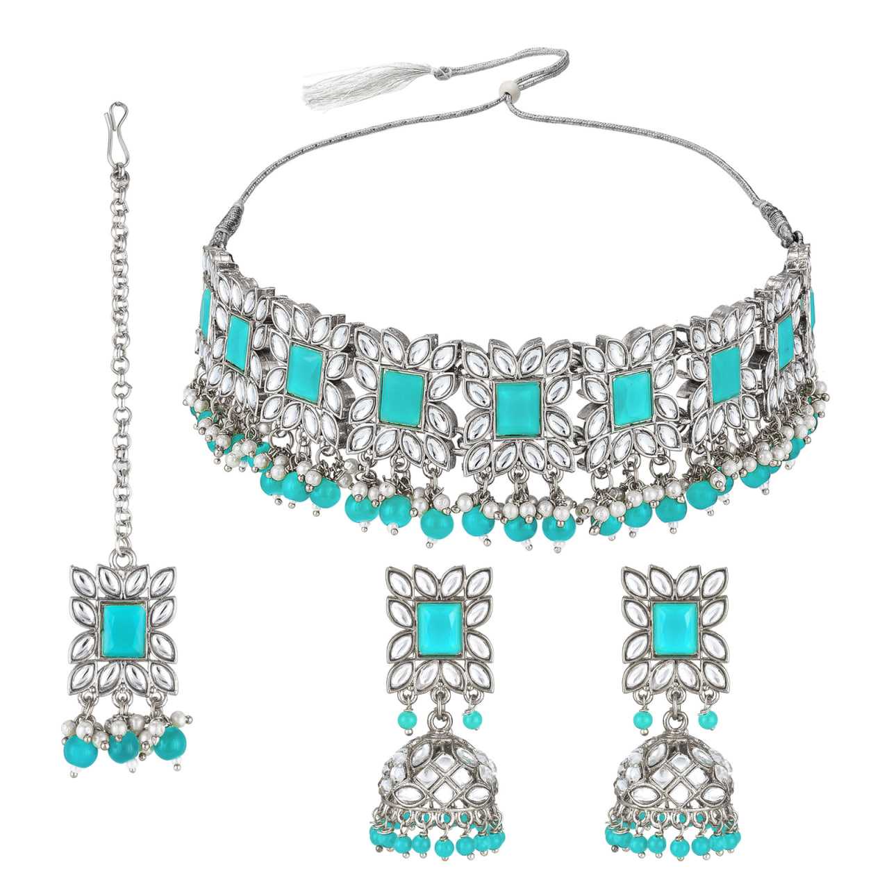 Ynf Brass KESH105 NK3346 Womens Jewellery Wholesale Kundan Pendant Sets Necklaces Set Fashion Necklace Manufacturer - Jewellery Export