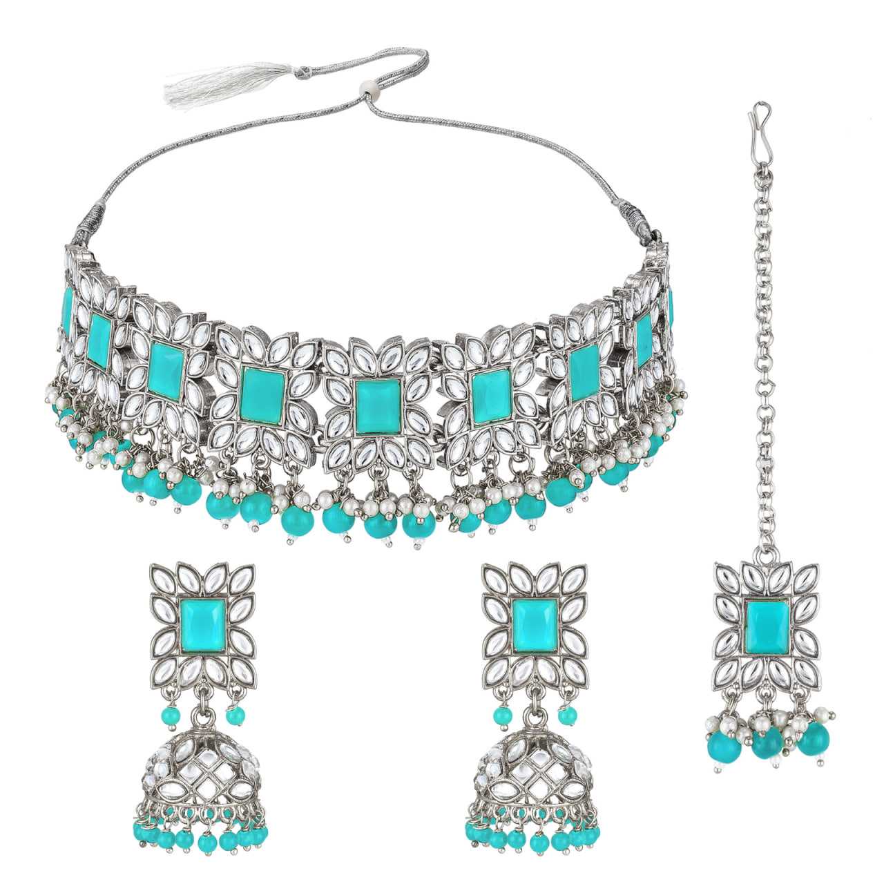 Ynf Brass KESH105 NK3346 Womens Jewellery Wholesale Kundan Pendant Sets Necklaces Set Fashion Necklace Manufacturer - Jewellery Export