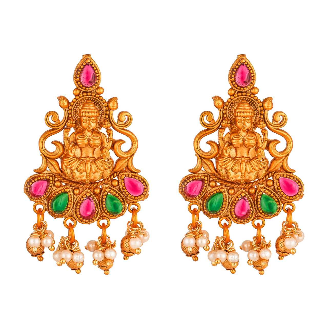 Ynf Brass KESH105 NK3412 Womens Jewellery Wholesale Golden Necklace Set Fashion Necklace Temple Jewelry Manufacturer - Jewellery Export