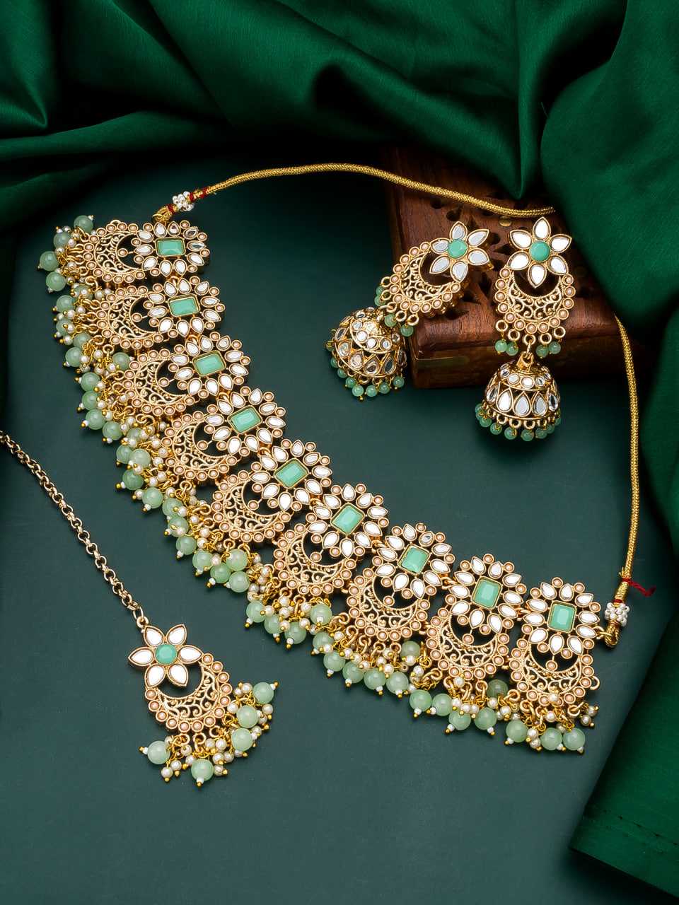 Ynf Brass KESH105 NK3466 Womens Jewellery Wholesale Kundan Pendant Sets Necklaces Set Fashion Necklace Artificial Necklace Sets Manufacturer - Jewellery Export