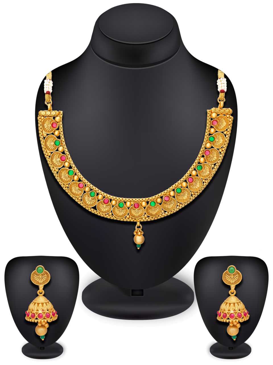 Ynf Brass KESH105 NK3972 Womens Jewellery Wholesale Necklaces Set Temple Jewelry Manufacturer - Jewellery Export
