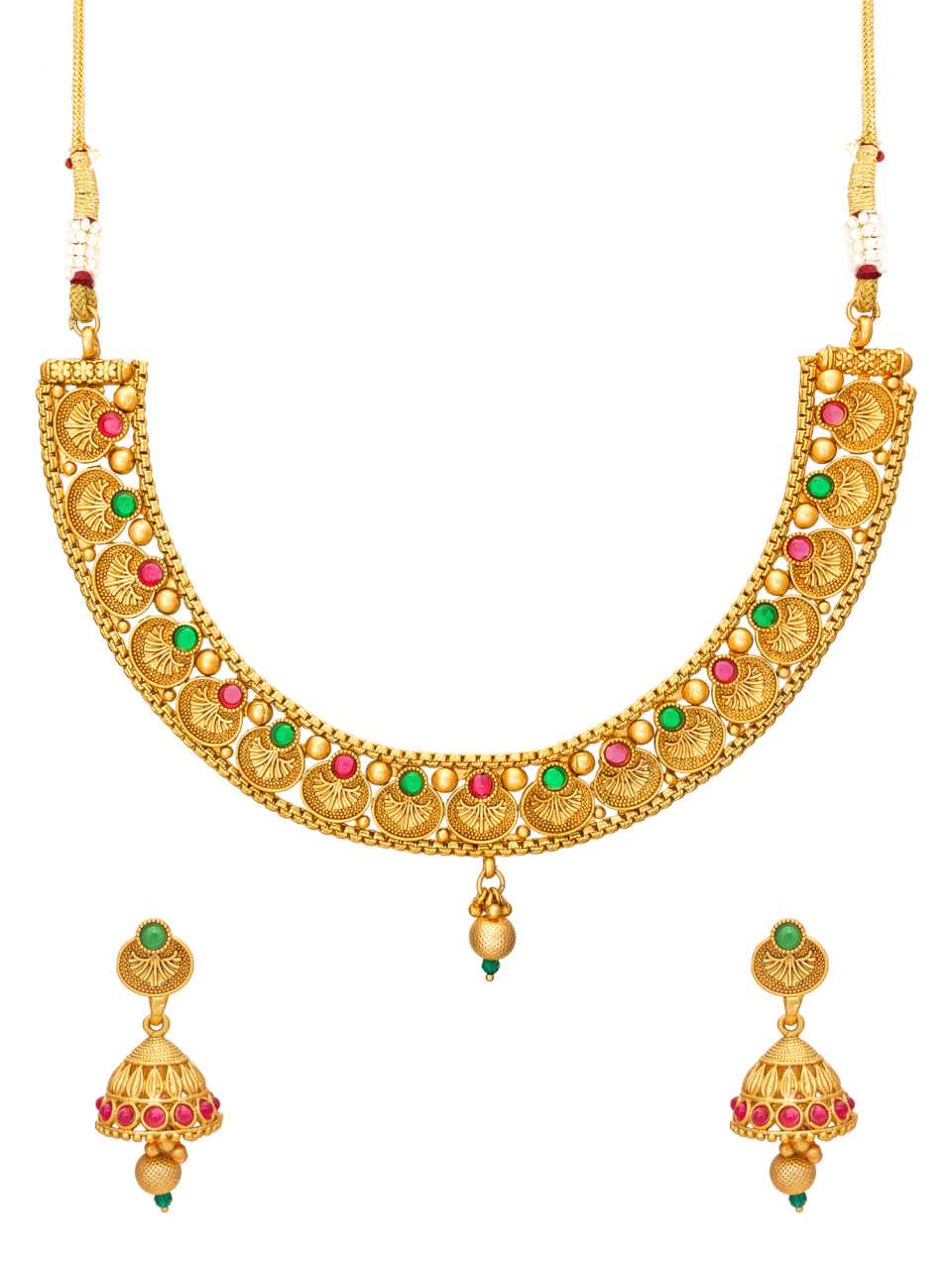 Ynf Brass KESH105 NK3972 Womens Jewellery Wholesale Necklaces Set Temple Jewelry Manufacturer - Jewellery Export